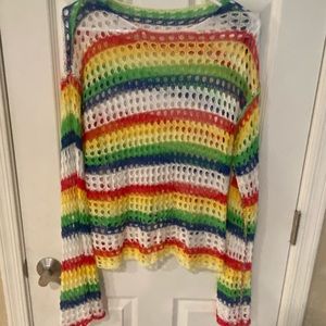 Cutest spring sweater! Wear with tank under or swim coverup! Worn once!
